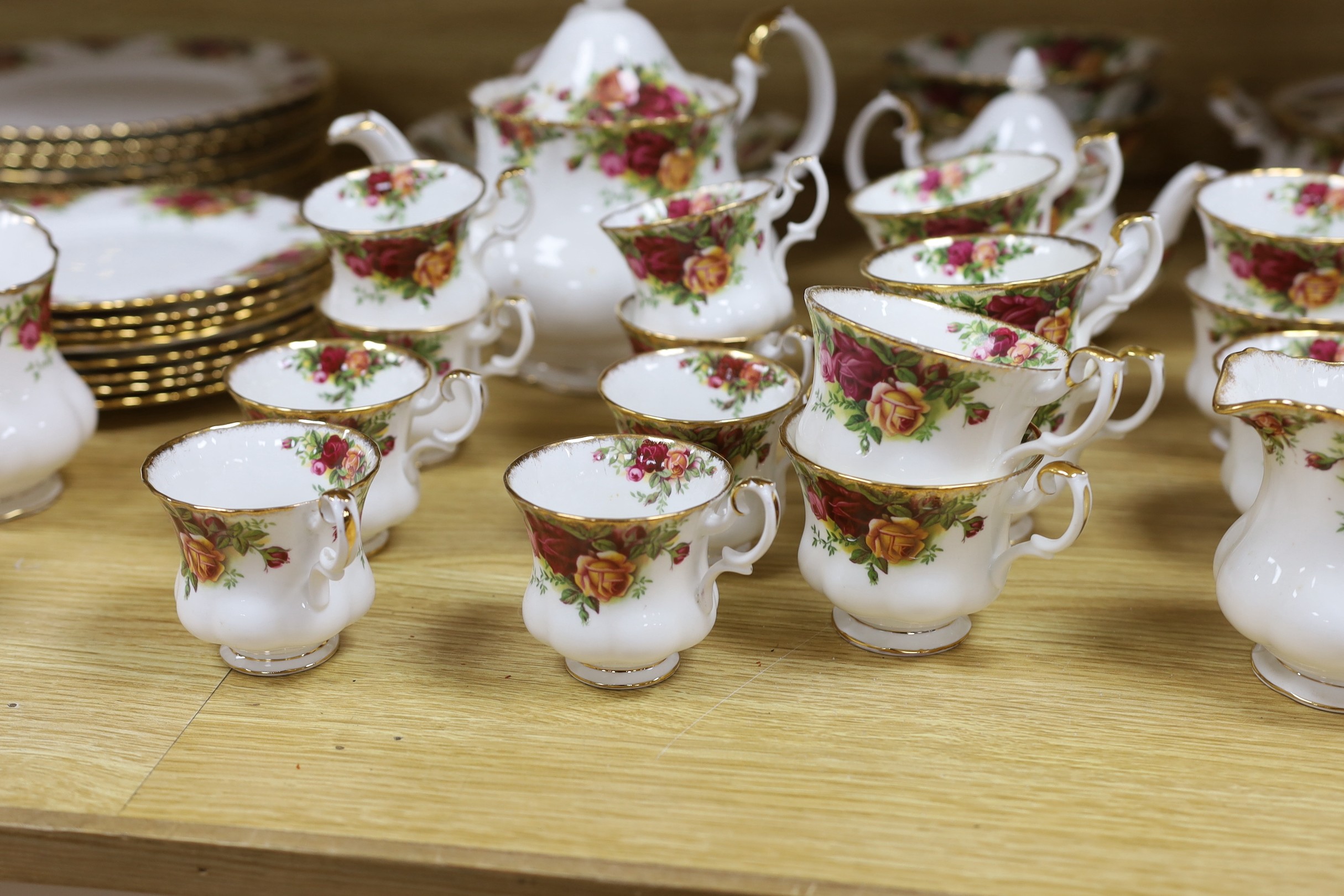 An extensive Royal Albert Old Country Roses part dinner and tea service